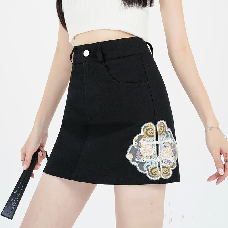 2024 Spring and Summer New Women Embroidery Denim Short Skirt Sweet Girl A-line All Match Skirts High Waist Slim Faldas Saias
2024 Spring and Summer New Women Embroidery Denim Short Skirt Sweet Girl A-line All Match Skirts High Waist Slim Faldas Saias