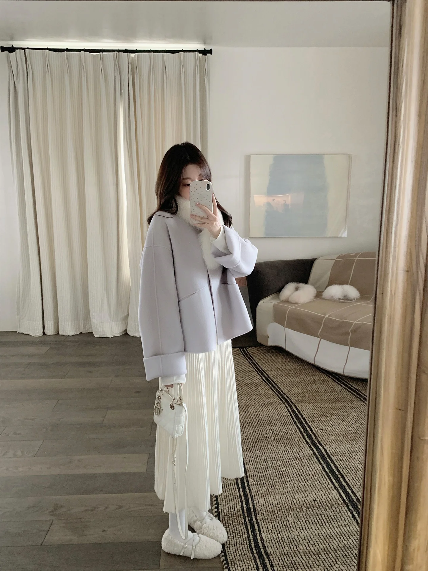 Cute Double-Faced Woolen Coat Short Style Two Colors Soft Outerwear Korean Style Ja Fragrance Resin 100% Wool Ladies Jacket
Cute Double-Faced Woolen Coat Short Style Two Colors Soft Outerwear Korean Style Ja Fragrance Resin 100% Wool Ladies Jacket