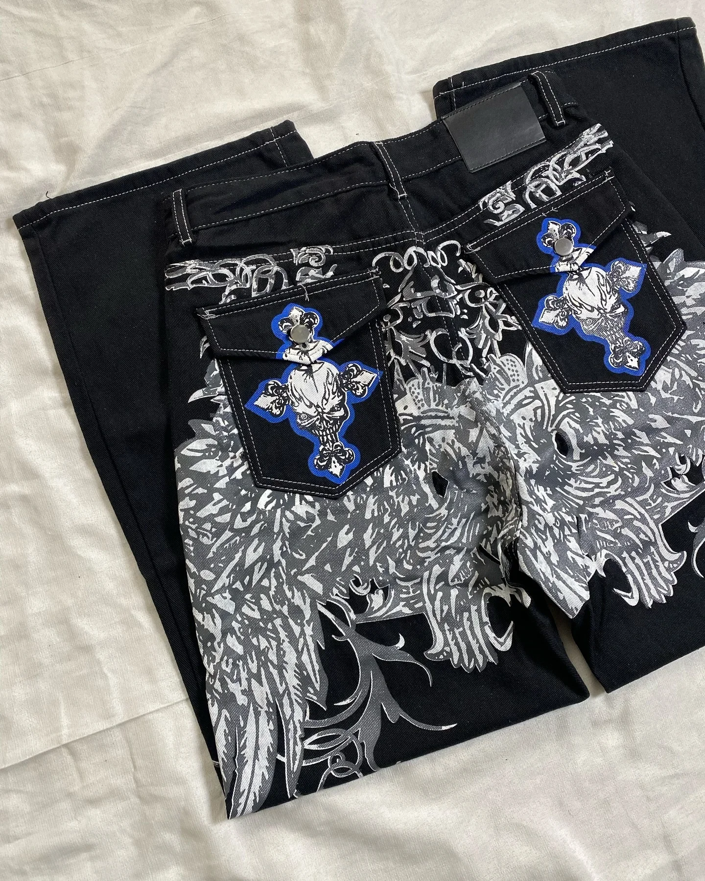 Y2k Harajuku Retro Embroidery Hip Hop American Men and Girls Gothic Fashion Streetwear Casual High-waist Straight Wide Legs
Y2k Harajuku Retro Embroidery Hip Hop American Men and Girls Gothic Fashion Streetwear Casual High-waist Straight Wide Legs