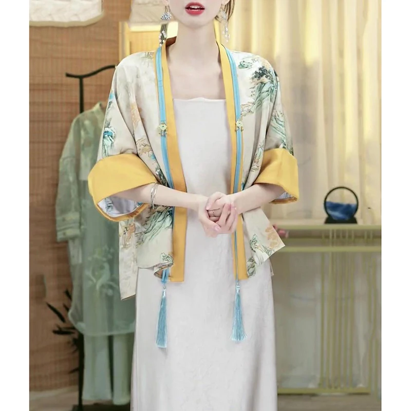 Женский кардиган с принтом, пальто и юбка с лямкой на шее, комплект из двух предметов, роскошный летний наряд, элитный китайский стиль Feng Feifei 2025
Женский кардиган с принтом, пальто и юбка с лямкой на шее, комплект из двух предметов, роскошный летний наряд, элитный китайский стиль Feng Feifei 2025