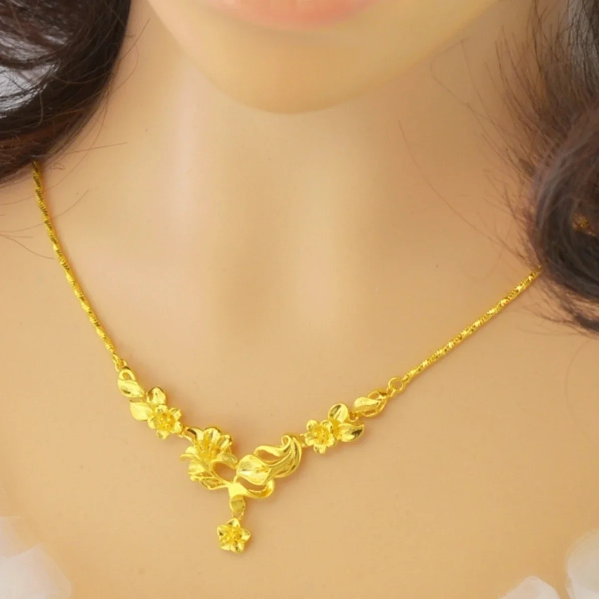 999 Real Gold Tulip Rose Flower Necklace, Yellow Gold Flower Pendant Necklace Light Luxury Jewelry Gift
999 Real Gold Tulip Rose Flower Necklace, Yellow Gold Flower Pendant Necklace Light Luxury Jewelry Gift