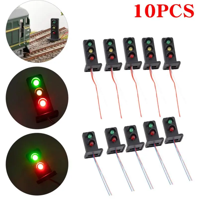 10Pcs HO Scale 1:87 Model Train Signals 2/3 Lights Train Railroad LED Signal Lamp for Railway & Building Layout
10Pcs HO Scale 1:87 Model Train Signals 2/3 Lights Train Railroad LED Signal Lamp for Railway & Building Layout