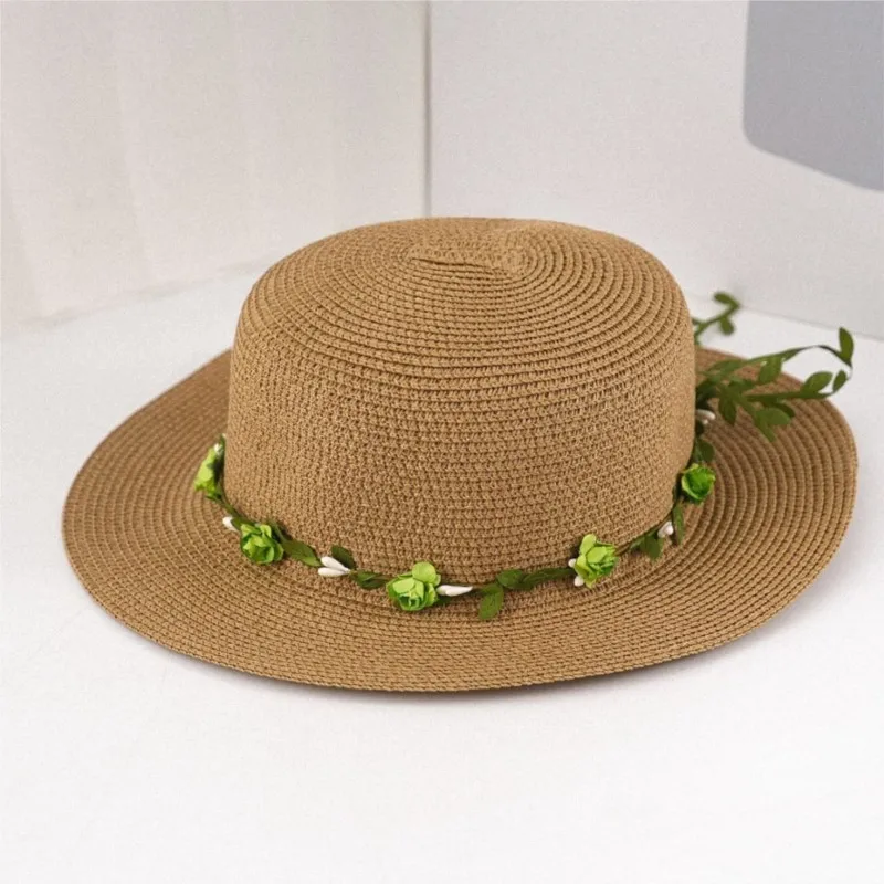 A straw-woven flat-brimmed hat decorations for women providing shade and enhancement creating small outing atmosphere
A straw-woven flat-brimmed hat decorations for women providing shade and enhancement creating small outing atmosphere
