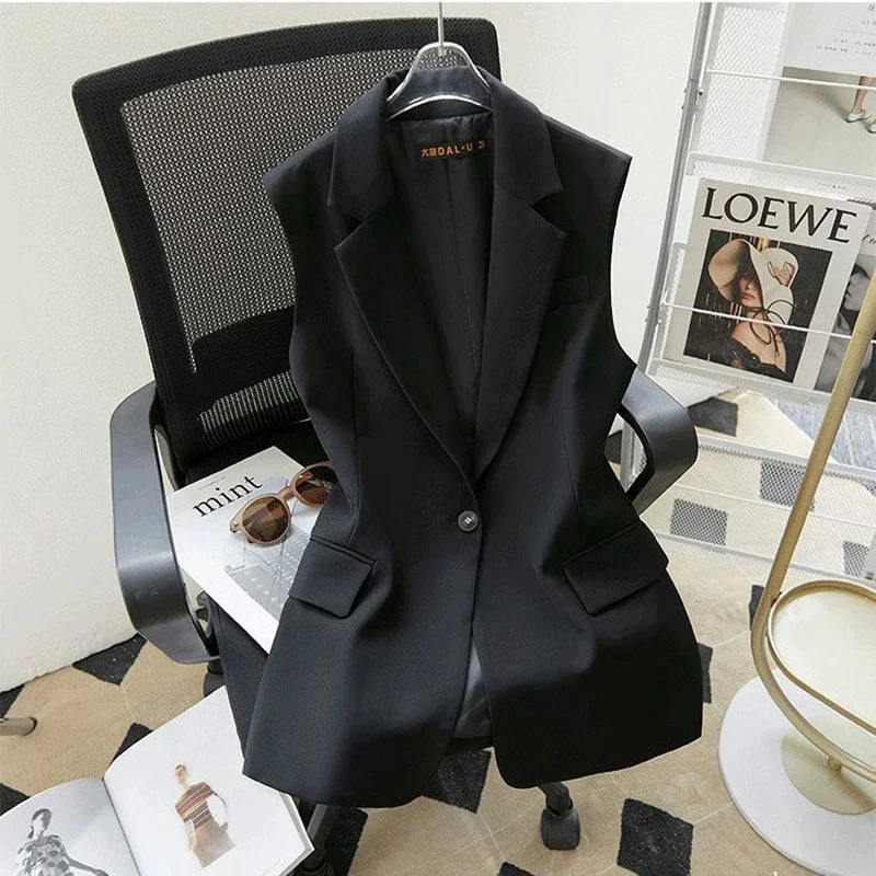 Spring Autumn New Blazer Vest Women Wild Lined Sleeveless Female Jacket Korean Fashion Suit Vest Black Office Work Clothing
Spring Autumn New Blazer Vest Women Wild Lined Sleeveless Female Jacket Korean Fashion Suit Vest Black Office Work Clothing