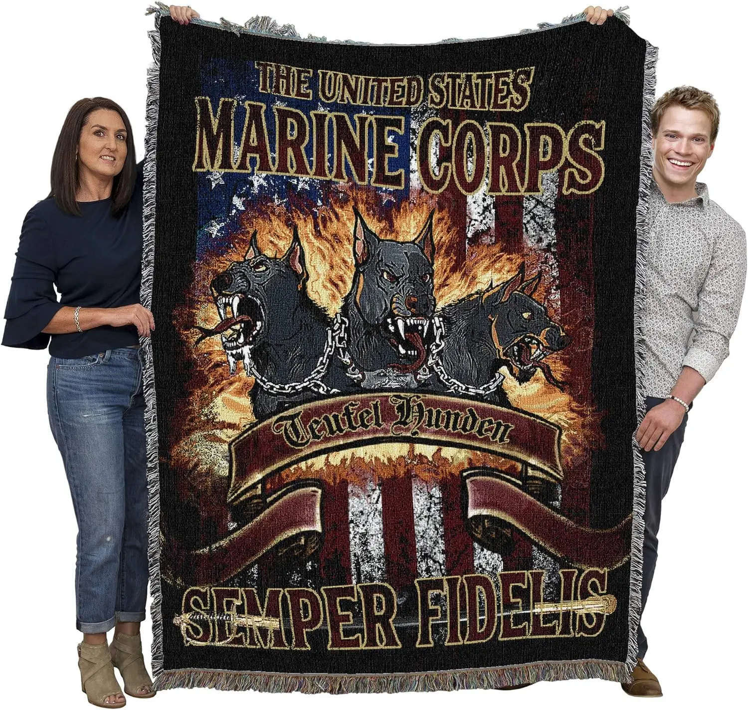 Хлопковое одеяло US Marine Corps Devil Dog Semper Fidelis - Сделано в США, 72x54, военный гобелен-плед
Хлопковое одеяло US Marine Corps Devil Dog Semper Fidelis - Сделано в США, 72x54, военный гобелен-плед