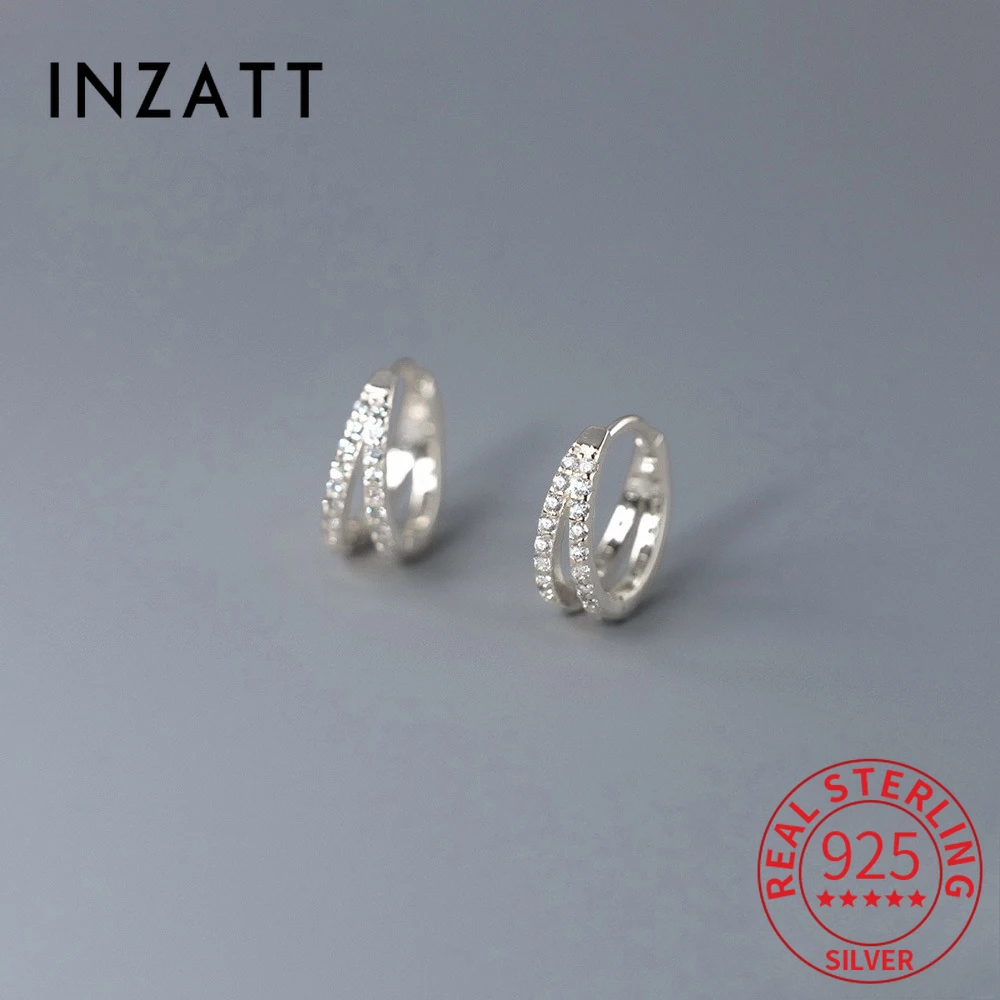 INZATT Genuine 925 Sterling Silver Double Layered Zircon Round Hoop Earrings For Women Classic Fine Jewelry Geometry Accessories
INZATT Genuine 925 Sterling Silver Double Layered Zircon Round Hoop Earrings For Women Classic Fine Jewelry Geometry Accessories