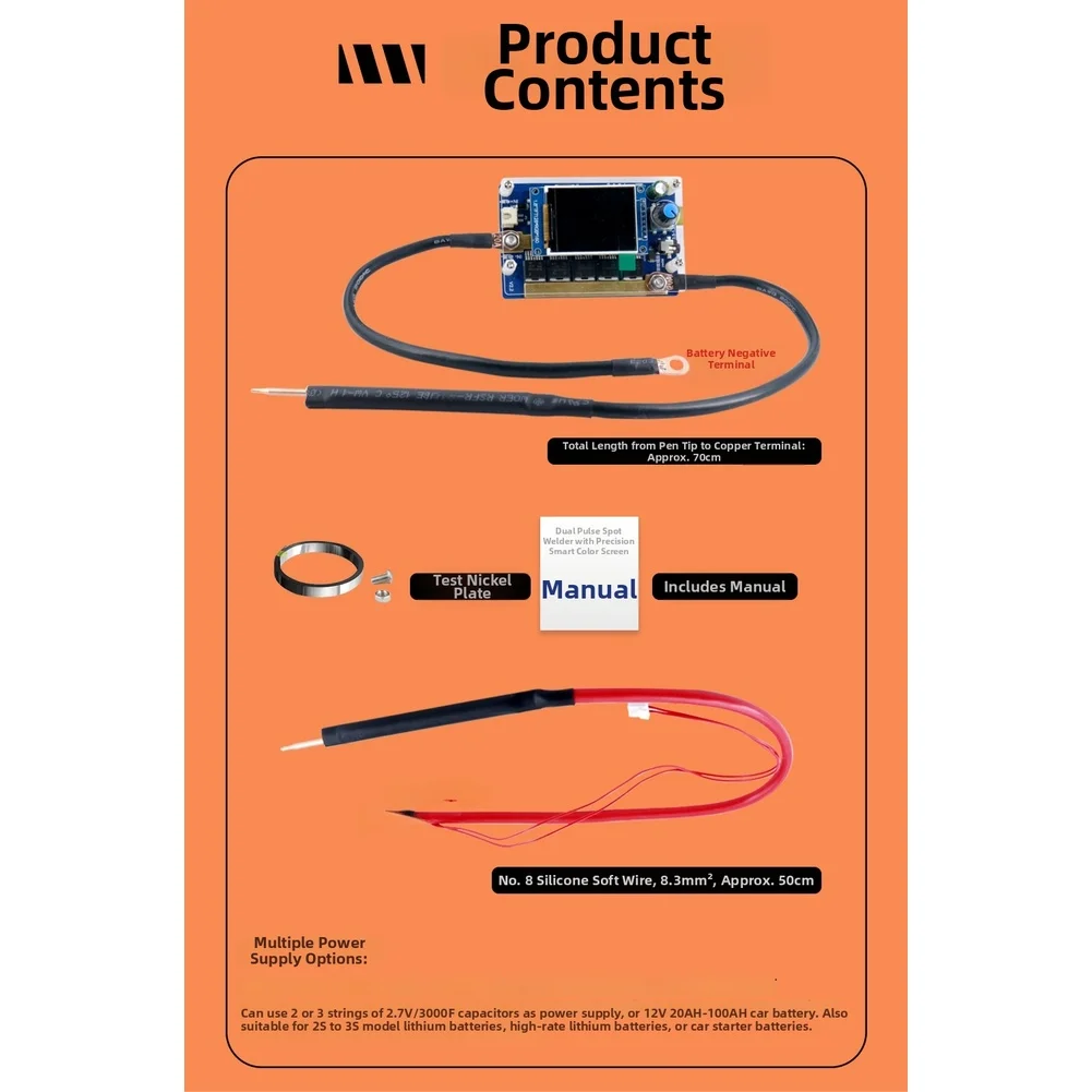 Portable Spot Welder With 1.8 Inch LCD Screen And 2000A Max Output For DIY Lithium Battery Nickel Strip Welding