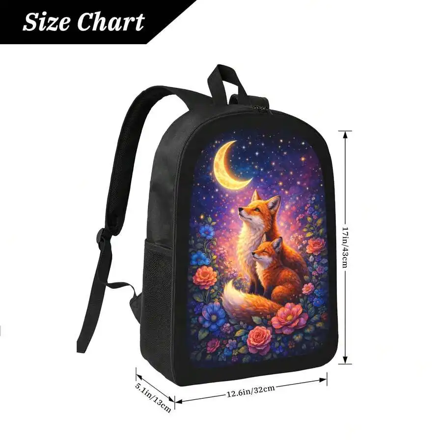 Fox And Flowers Moonlight Backpack Stylish Casual Lightweight Daypack For Men Women
Fox And Flowers Moonlight Backpack Stylish Casual Lightweight Daypack For Men Women