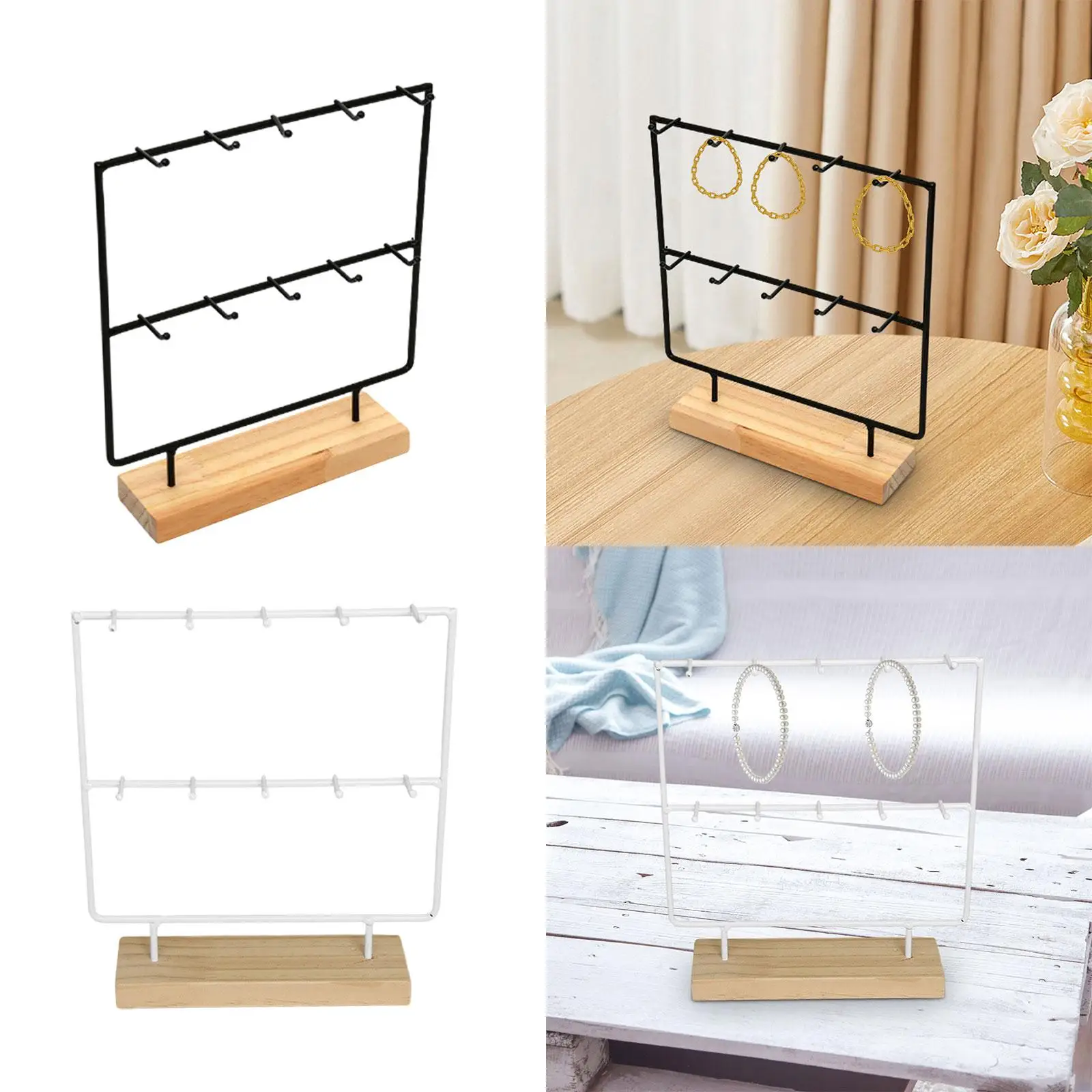 Jewelry Display Stand with 10 Hooks for Earring Cards Hair Accessories Ring
Jewelry Display Stand with 10 Hooks for Earring Cards Hair Accessories Ring