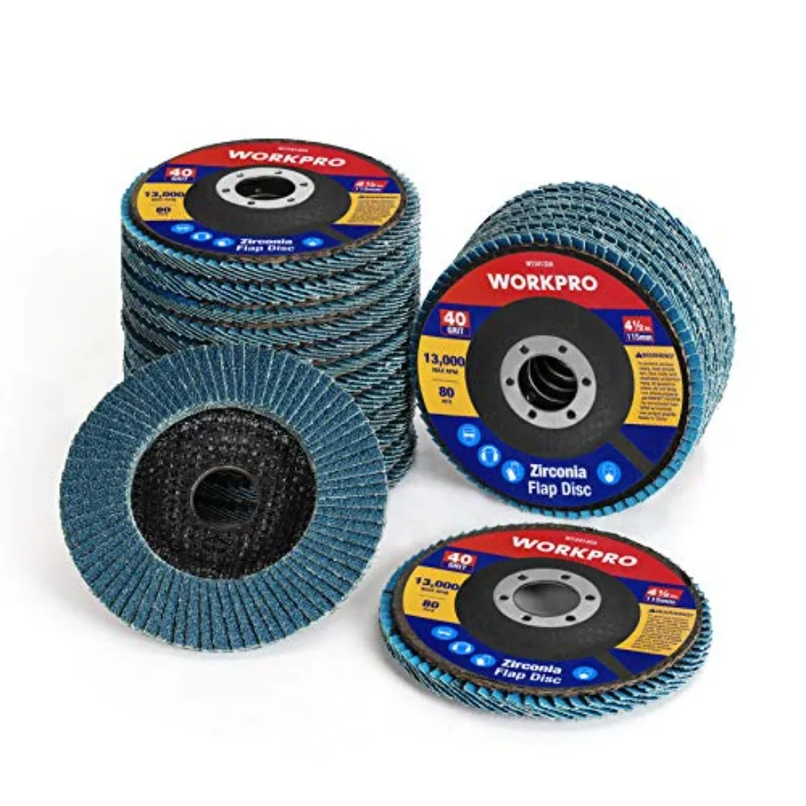 20-Pack Flap Discs, 4-1/2-inch, Arbor Size 7/8-inch, T29 Zirconia Abrasive Grinding Wheel and Flap Sanding Disc, Includes 40/60
20-Pack Flap Discs, 4-1/2-inch, Arbor Size 7/8-inch, T29 Zirconia Abrasive Grinding Wheel and Flap Sanding Disc, Includes 40/60