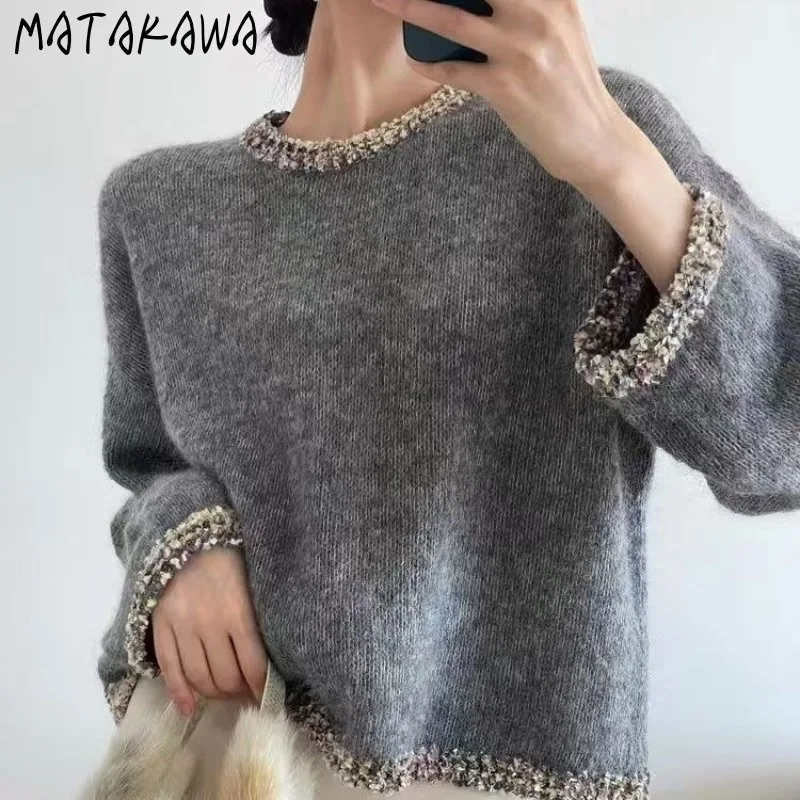 Matakawa женские свитера со стразами, однотонные осенне-зимние свободные короткие пуловеры в стиле ретро, корейские модные теплые милые пуловеры Femme
Matakawa женские свитера со стразами, однотонные осенне-зимние свободные короткие пуловеры в стиле ретро, корейские модные теплые милые пуловеры Femme