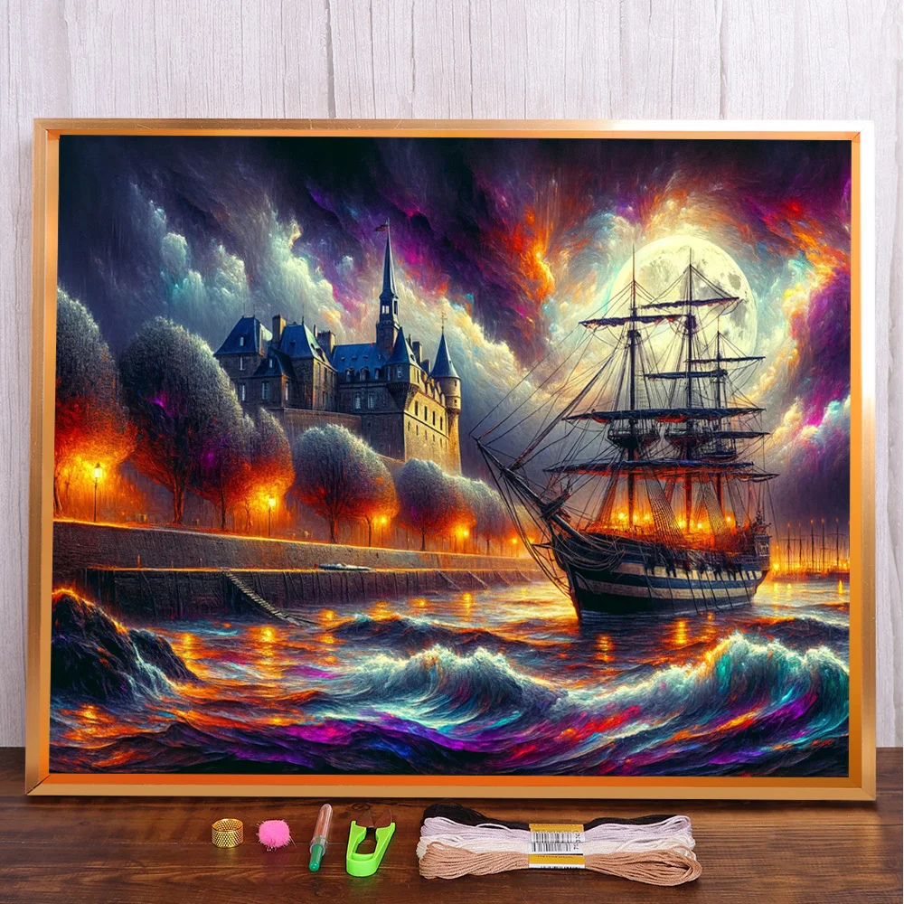 Landscape Seaside Ship Printed Cross Stitch Kit Embroidery Handicraft Needlework Handiwork Painting Mulina Design Jewelry
Landscape Seaside Ship Printed Cross Stitch Kit Embroidery Handicraft Needlework Handiwork Painting Mulina Design Jewelry