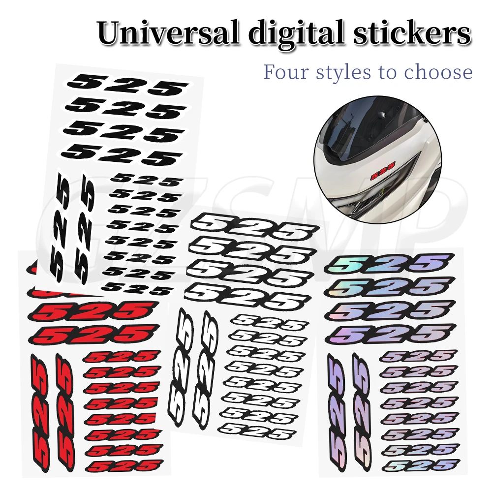 Number 525 Digit Decal Motorcycle Helmet Stickers Motorcross Fuel Tank Body Deco Decals Fit for AC RR XU DS 525 EXC
Number 525 Digit Decal Motorcycle Helmet Stickers Motorcross Fuel Tank Body Deco Decals Fit for AC RR XU DS 525 EXC