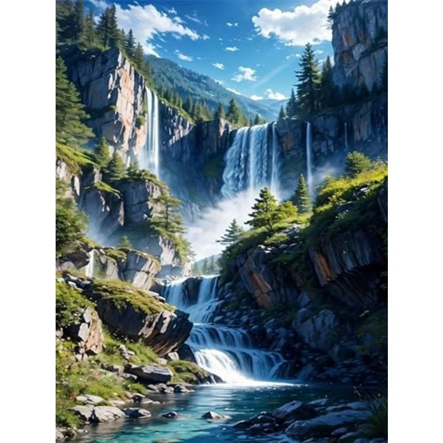 Beautiful Landscape Diamond Art Kits for Adults, Waterfall Diamond Painting Kits for Adults Beginners, 5D DIY Round Diamond Pai
Beautiful Landscape Diamond Art Kits for Adults, Waterfall Diamond Painting Kits for Adults Beginners, 5D DIY Round Diamond Pai