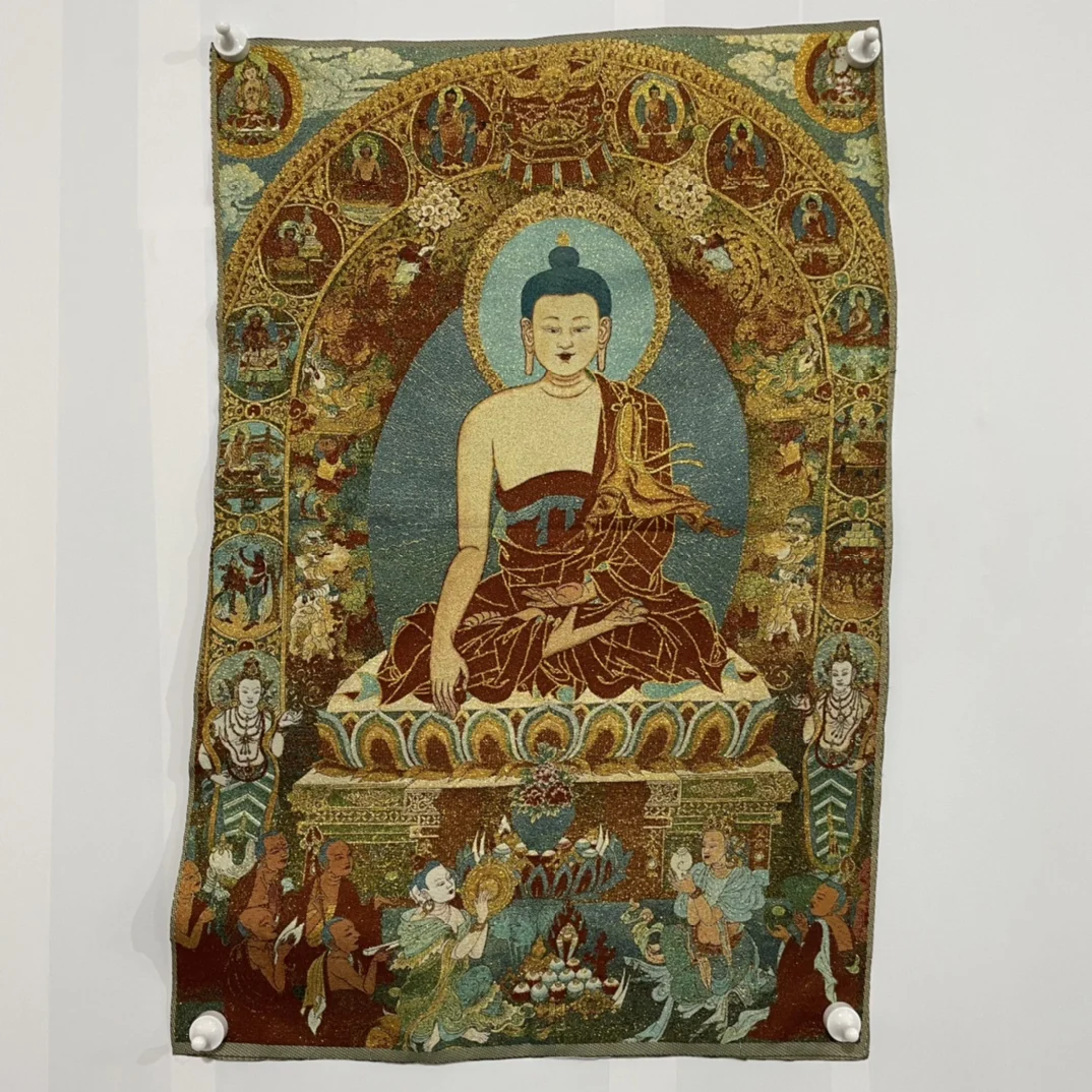 35"Thangka Embroidery Tibetan Buddhism Silk Embroidery Shakyamuni Buddha Guanyin protector preaching Thangka hanging screen
35"Thangka Embroidery Tibetan Buddhism Silk Embroidery Shakyamuni Buddha Guanyin protector preaching Thangka hanging screen