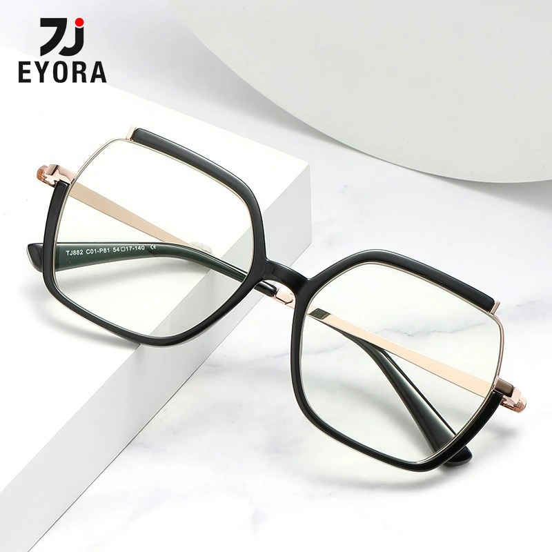 EYORA Oversize Frame Metal Two-Tone Reading Glasses Anti Blue Light Myopia Glasses Photochromic Prescription Optical Eyeglasses
EYORA Oversize Frame Metal Two-Tone Reading Glasses Anti Blue Light Myopia Glasses Photochromic Prescription Optical Eyeglasses