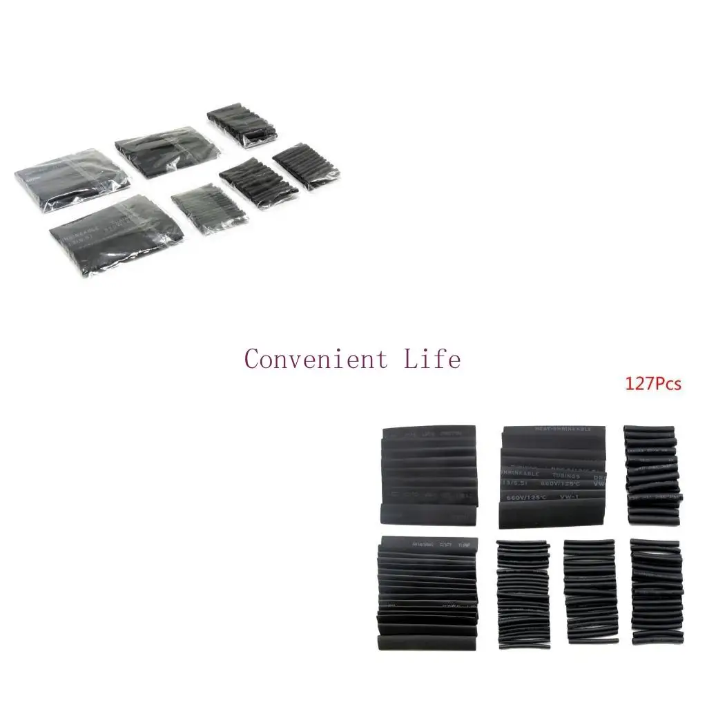 L1EE 127 Pcs Black Heat Shrink Tubing 2:1 Electrical Wire Cable Wrap Assortment for Wires Repairs Soldering Auto Wiring
L1EE 127 Pcs Black Heat Shrink Tubing 2:1 Electrical Wire Cable Wrap Assortment for Wires Repairs Soldering Auto Wiring