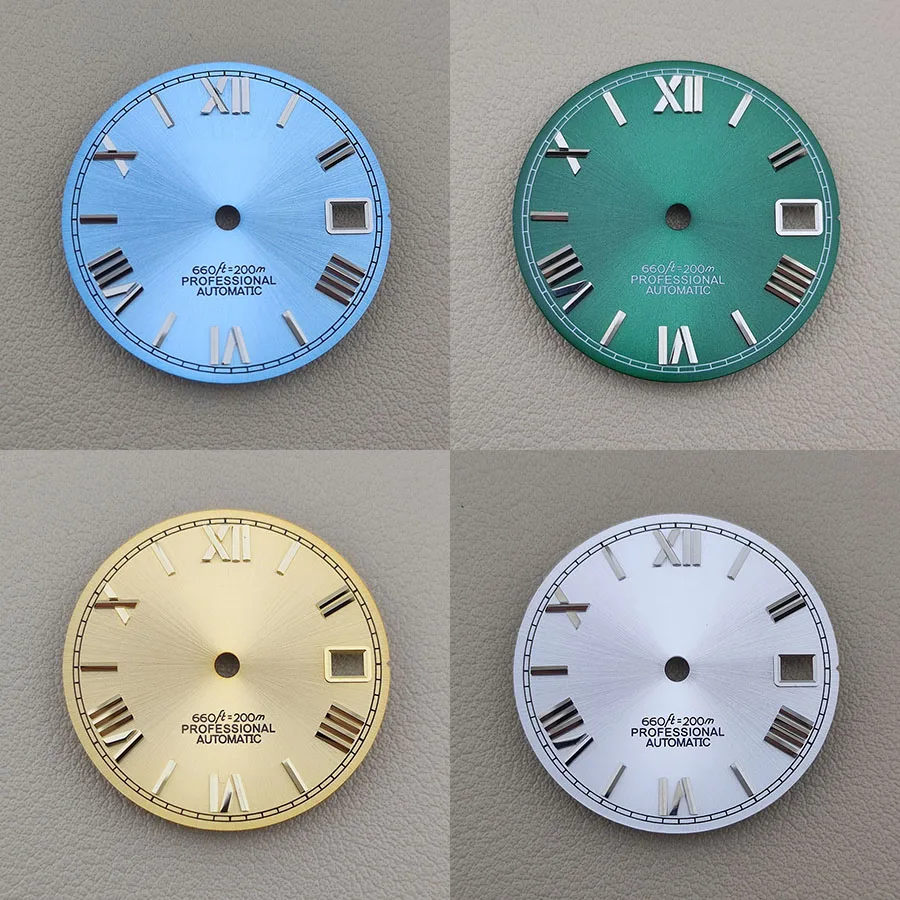 NH35 Dial 28.5mm Dial No Luminous Stainless Steel Convex Dial For 39mm Case NH35 NH36 Movement Men Watch Accessories
NH35 Dial 28.5mm Dial No Luminous Stainless Steel Convex Dial For 39mm Case NH35 NH36 Movement Men Watch Accessories