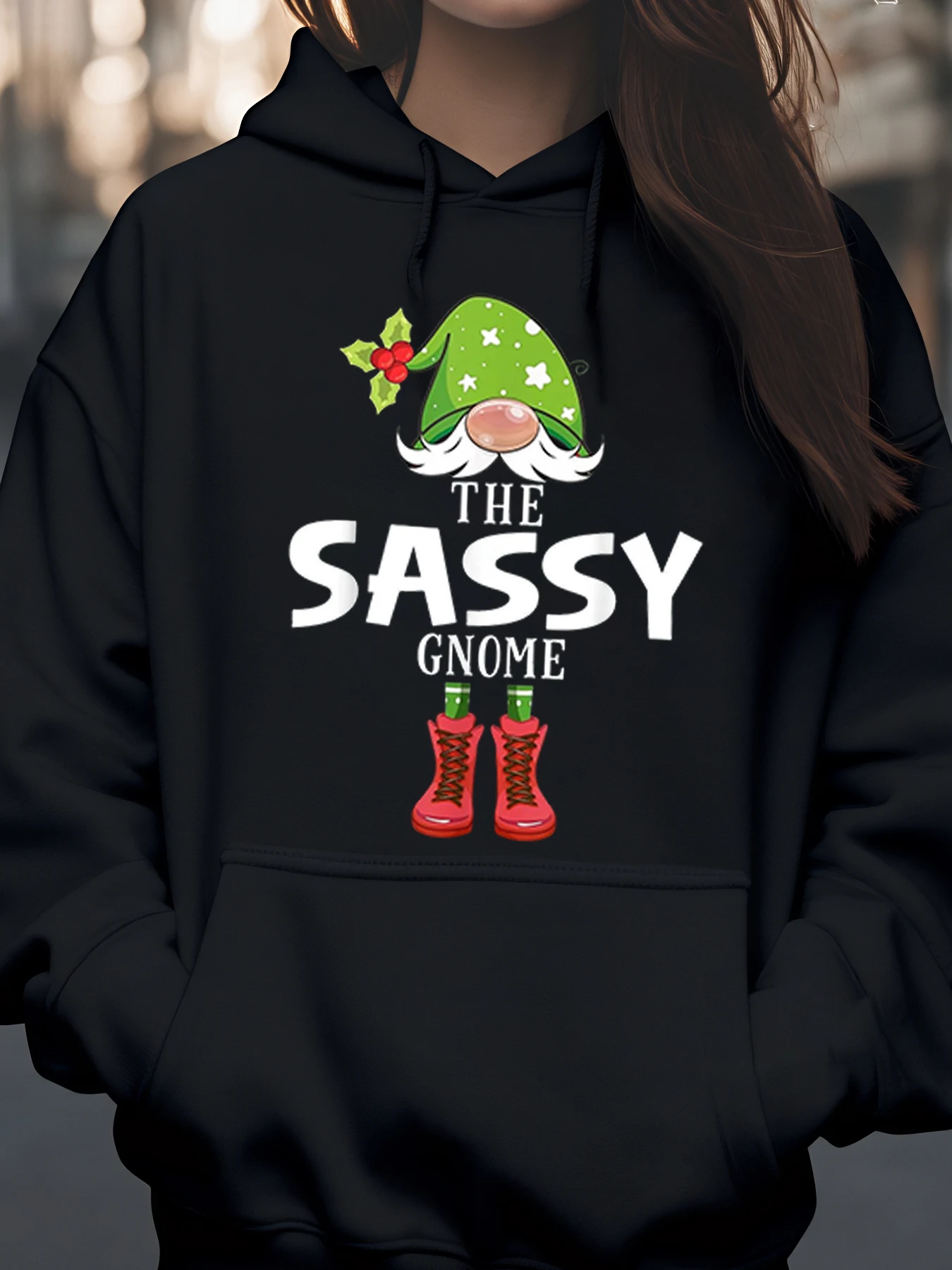 Рождественская толстовка с капюшоном Sassy Gnome для женщин, праздничная одежда
Рождественская толстовка с капюшоном Sassy Gnome для женщин, праздничная одежда