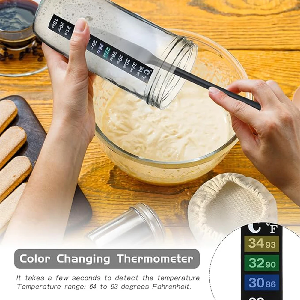 Sourdough Starter Kit Cloth Cover Thermometer Strap Feeding Day Tracker Band Dough Scraper Spatula for Sourdough Bread
Sourdough Starter Kit Cloth Cover Thermometer Strap Feeding Day Tracker Band Dough Scraper Spatula for Sourdough Bread