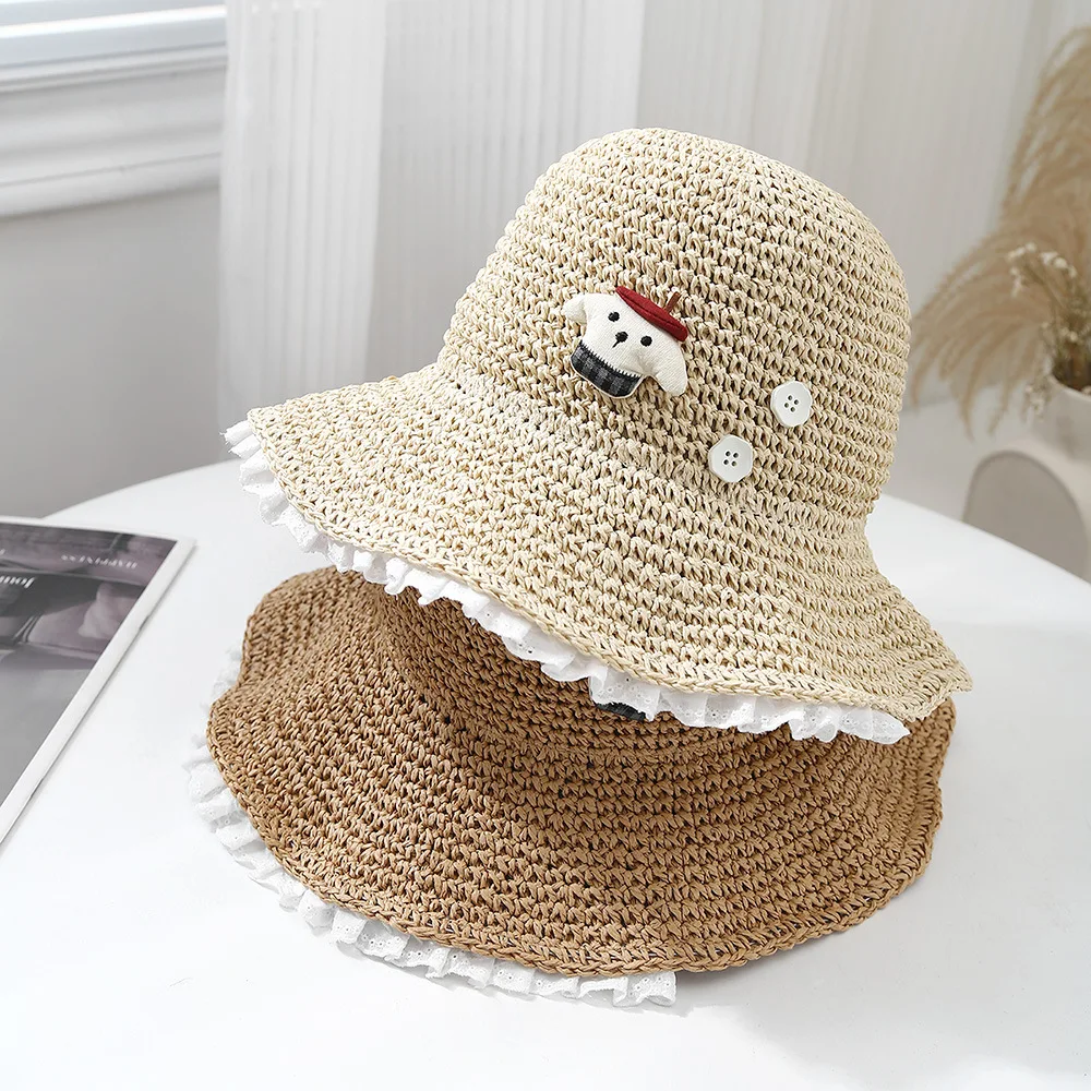 Summer Hats For Women Korean Style Elegant Sweet Cute Big Brim Straw Hat Lady Girls Sun Hat Bucket Hat Beach Accessories
Summer Hats For Women Korean Style Elegant Sweet Cute Big Brim Straw Hat Lady Girls Sun Hat Bucket Hat Beach Accessories