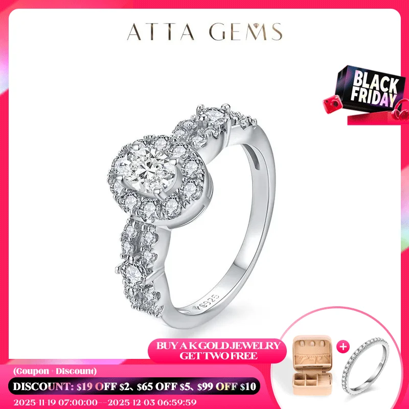 ATTAGEMS Oval Cut 1.5ct Moissanite Rings for Women Half Diamond Band Solid 18k 14K 10K Gold Engagement Party Gift Passed Tester
ATTAGEMS Oval Cut 1.5ct Moissanite Rings for Women Half Diamond Band Solid 18k 14K 10K Gold Engagement Party Gift Passed Tester