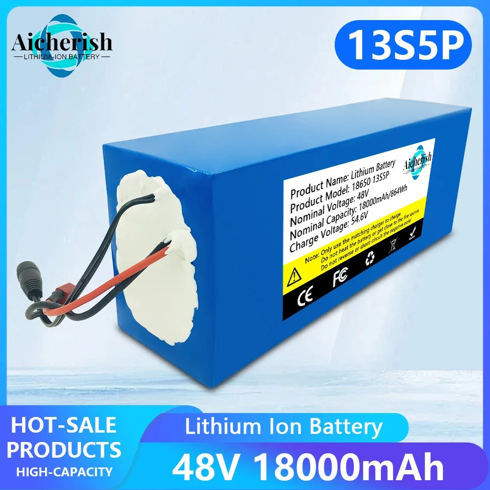 New 18650 13S5P 48V 18000mAh Rechargeable Li-ion Battery Pack,for Electric Scooter Bicycle Replacement Battery With BMS
New 18650 13S5P 48V 18000mAh Rechargeable Li-ion Battery Pack,for Electric Scooter Bicycle Replacement Battery With BMS