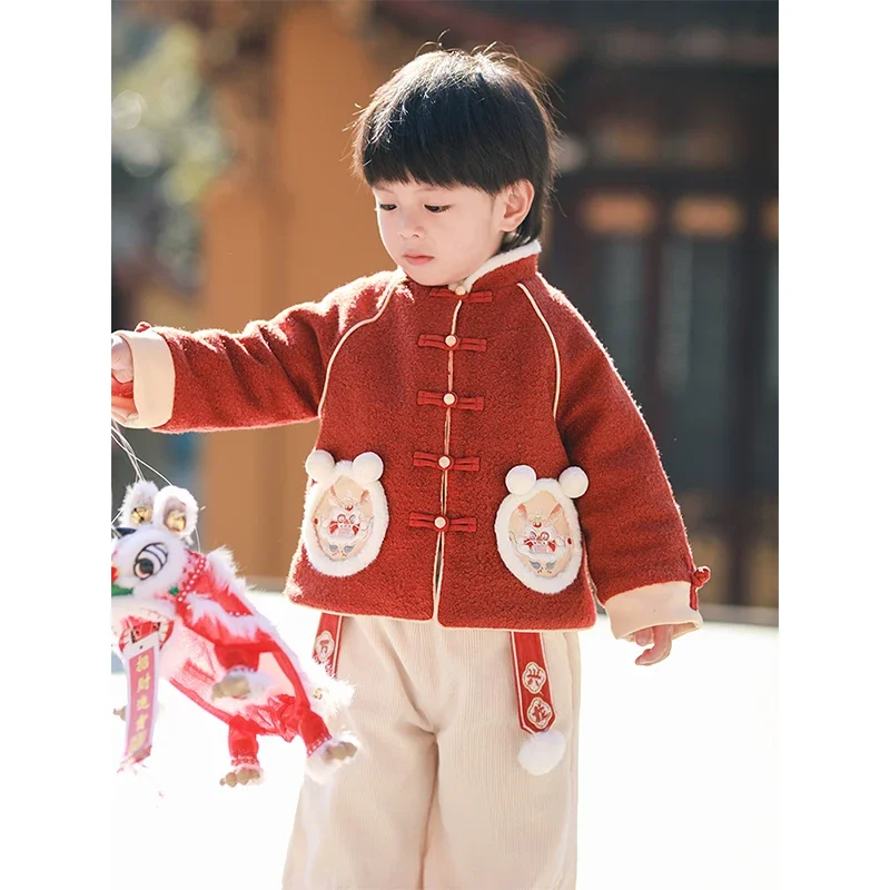Children's Chinese New Year's Hanfu Winter boys' national style New Year's clothing Baby New Year's festive clothes
Children's Chinese New Year's Hanfu Winter boys' national style New Year's clothing Baby New Year's festive clothes