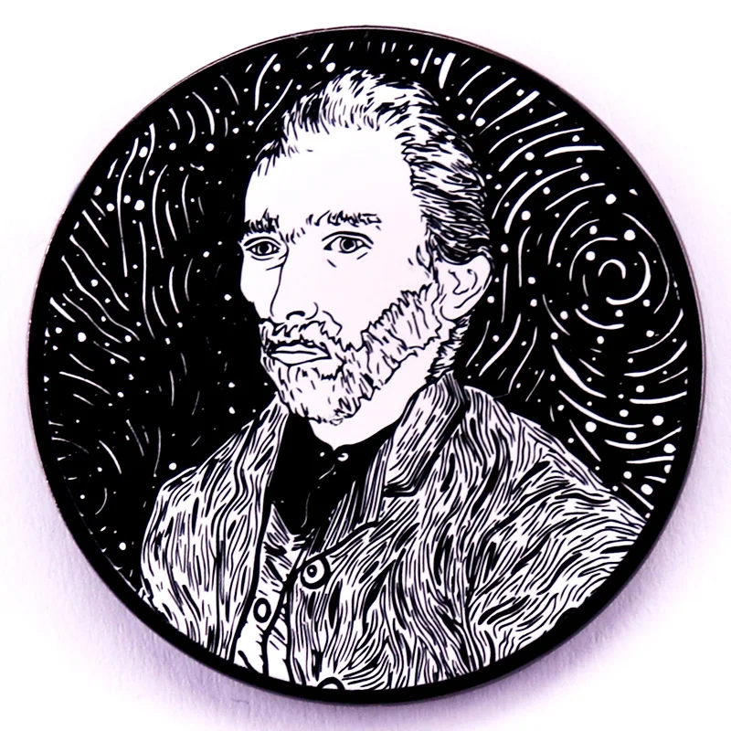 Van Gogh Portrait Badge Artwork Theme Series Brooch Black And White Art Decoration
Van Gogh Portrait Badge Artwork Theme Series Brooch Black And White Art Decoration