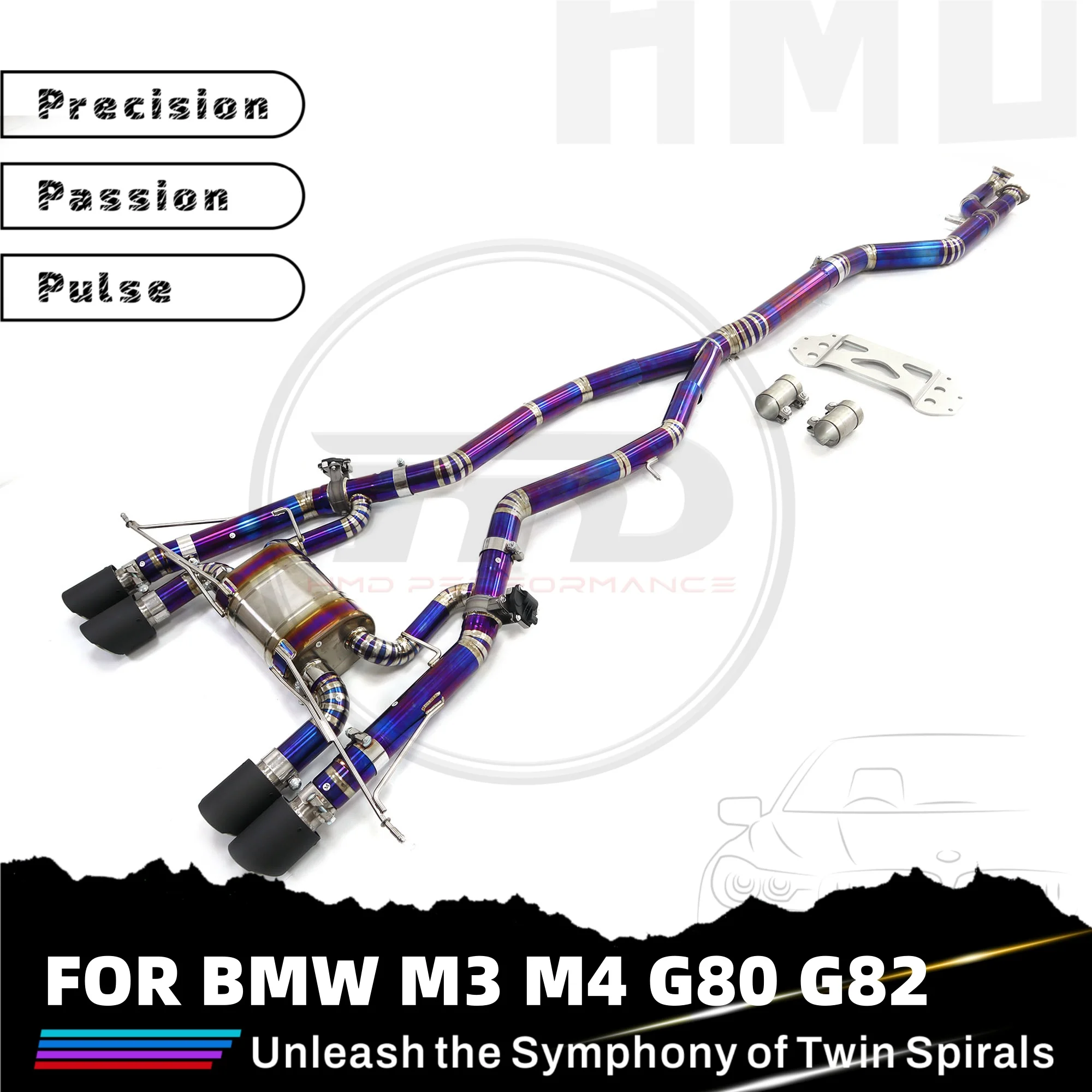 Titanium Exhaust System Performance Catback for BMW M3 M4 G80 G82 3.0T Muffler With Valve HMD
Titanium Exhaust System Performance Catback for BMW M3 M4 G80 G82 3.0T Muffler With Valve HMD