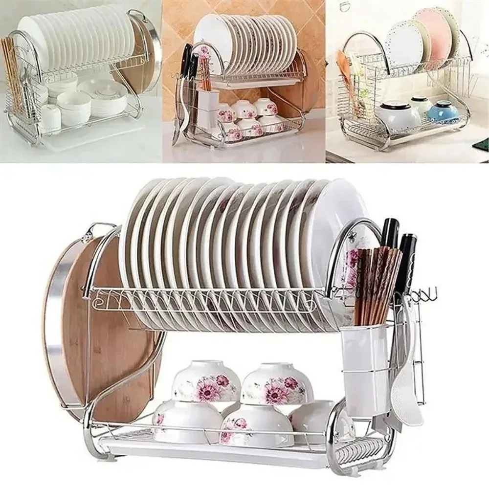New Stainless Steel Dish Drying Rack 2 Tier S Shape Dish Drainer Space Saving Metal Tableware Holder Kitchen
New Stainless Steel Dish Drying Rack 2 Tier S Shape Dish Drainer Space Saving Metal Tableware Holder Kitchen