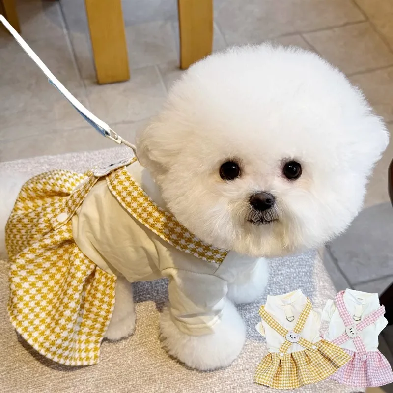 Maltese Princess Skirt Summer Thin Dog Clothes Teddy Yellow Plaid Pullover Pomeranian Cute Dress Pet Supplies
Maltese Princess Skirt Summer Thin Dog Clothes Teddy Yellow Plaid Pullover Pomeranian Cute Dress Pet Supplies
