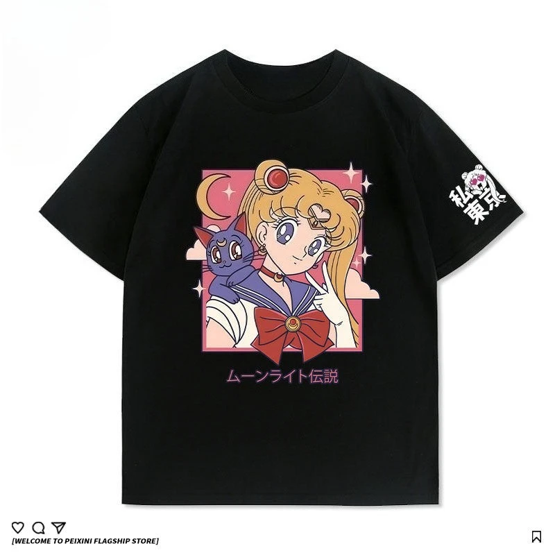 New "Sailor Moon Aqua Ice" Anime and Cartoon Accessories for Short-sleeved Tops - Cute Couple-style Short-sleeved T-shirts
New "Sailor Moon Aqua Ice" Anime and Cartoon Accessories for Short-sleeved Tops - Cute Couple-style Short-sleeved T-shirts
