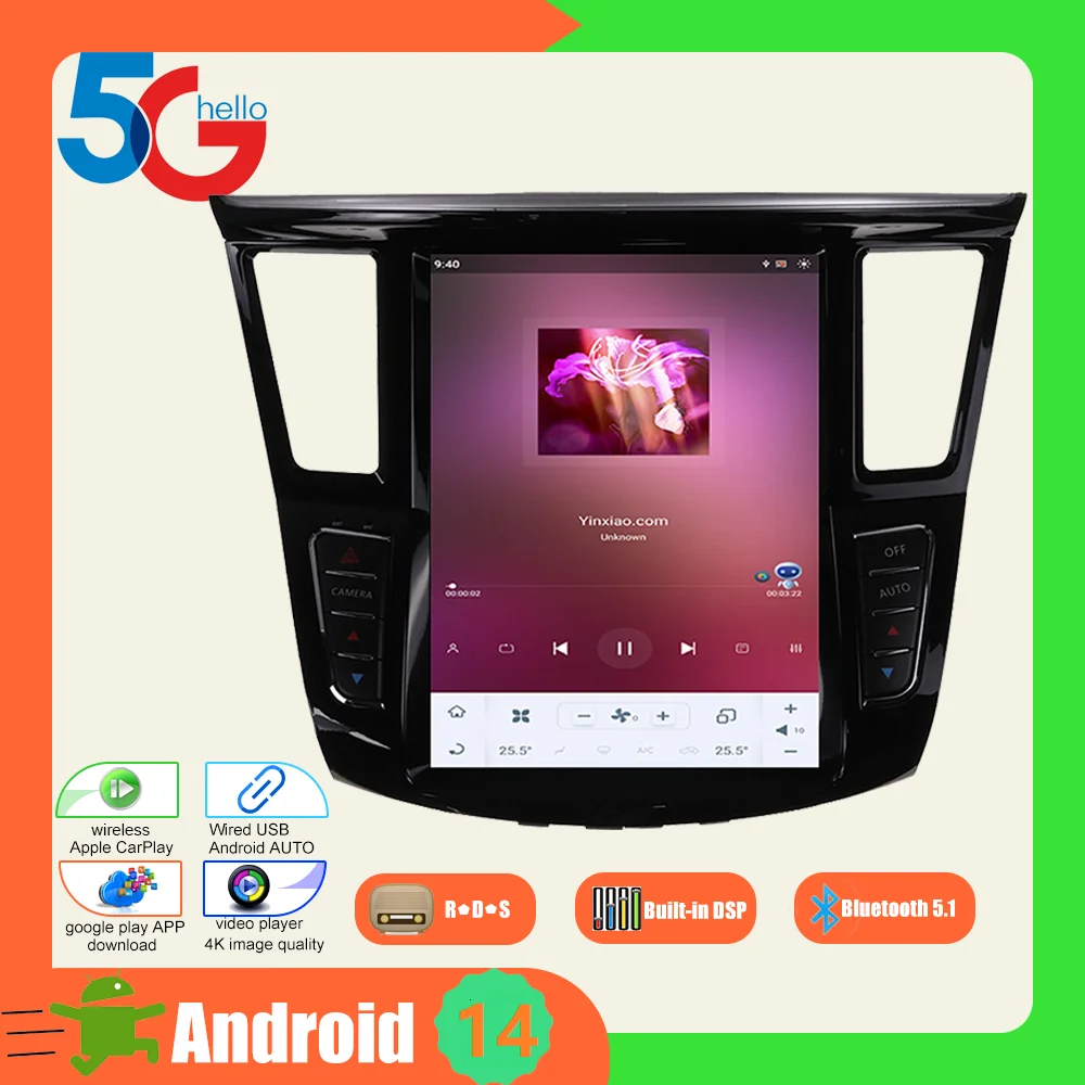 Android 14 Radio For Infiniti QX60 JX35 2014 -2019 Touch Screen Car Multimedia Player Wireless Carplay Tape Recorder Head Unit
Android 14 Radio For Infiniti QX60 JX35 2014 -2019 Touch Screen Car Multimedia Player Wireless Carplay Tape Recorder Head Unit