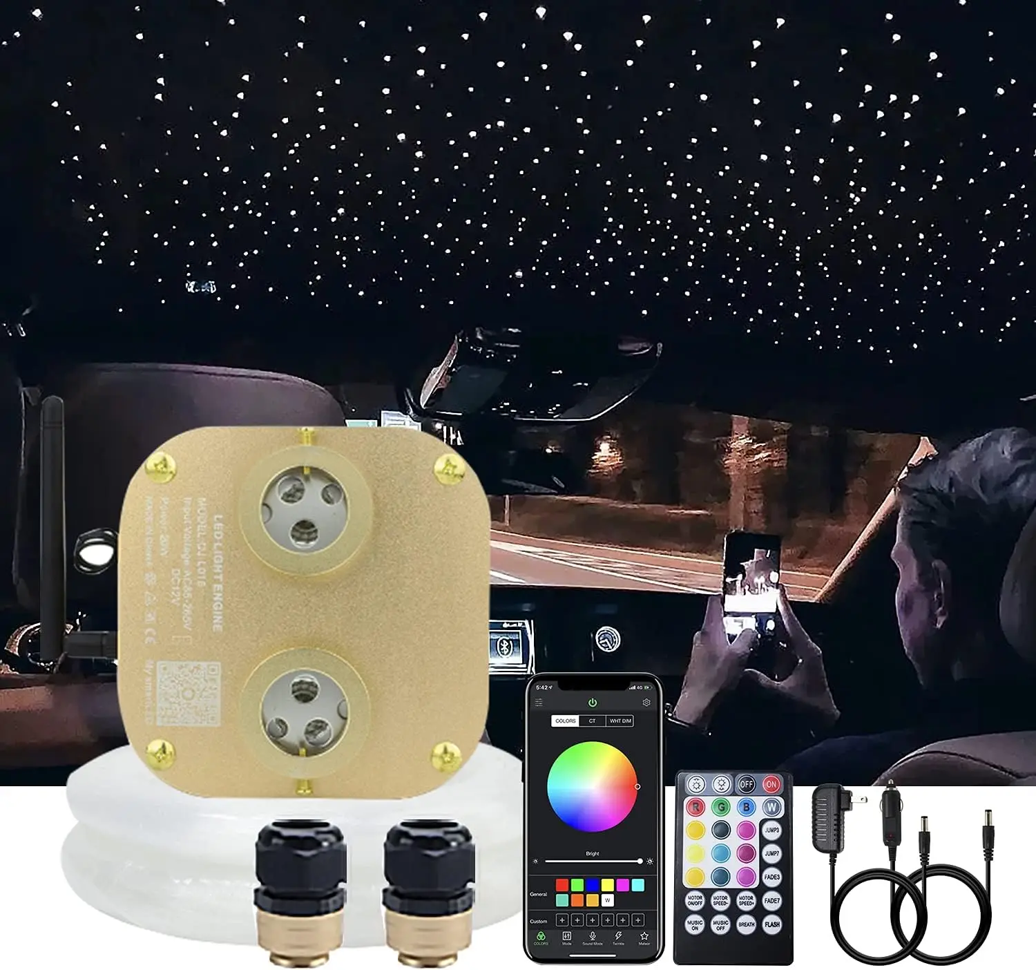 Dual heads App Smart phone Remote controlled 20w Twinkle wheel&Sound Activated Fiber Optic Light source Star Ceiling DIY Engine
Dual heads App Smart phone Remote controlled 20w Twinkle wheel&Sound Activated Fiber Optic Light source Star Ceiling DIY Engine