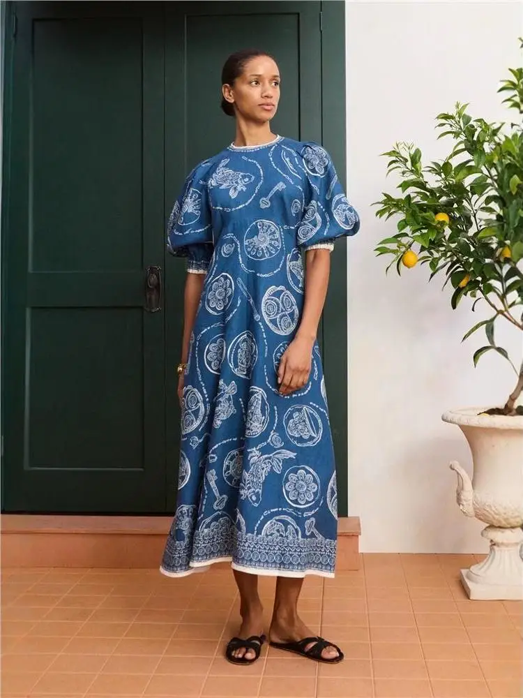 Casual Loose Women's Long Dress with Lantern Sleeves in Linen Material Comfortable Leisure Style mid Waist Fairy Skirt
Casual Loose Women's Long Dress with Lantern Sleeves in Linen Material Comfortable Leisure Style mid Waist Fairy Skirt