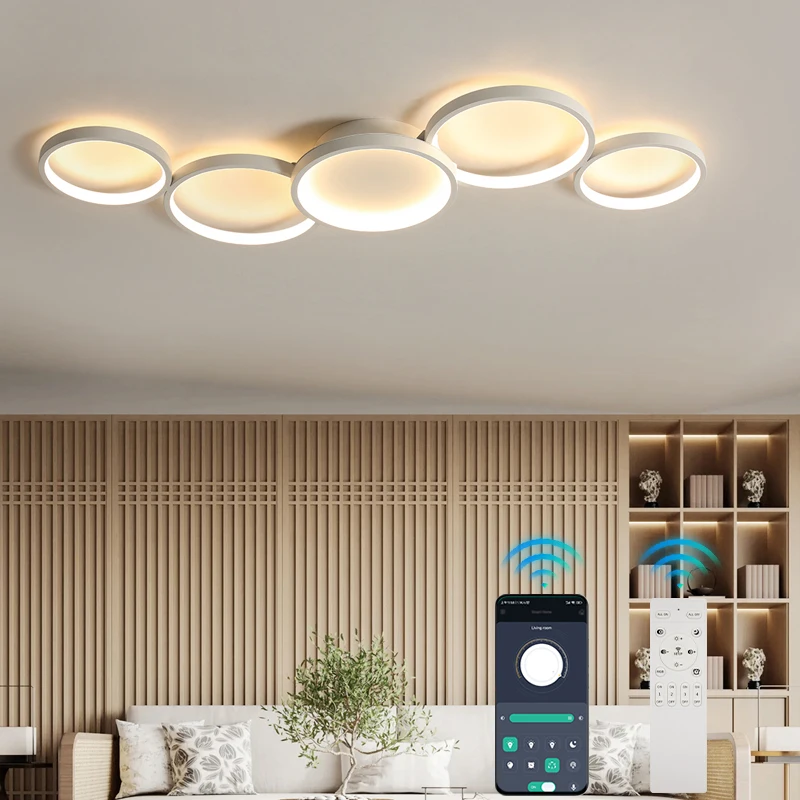 Benda modern ceiling light 55W round combination LED bedroom light 90-260V remote control home decorative light
Benda modern ceiling light 55W round combination LED bedroom light 90-260V remote control home decorative light