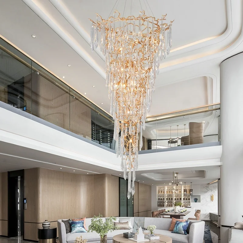 Large Modern Luxury Crystal Chandelier Lighting For High Ceiling Staircase Lobby Hotel Vila Clear Crystal Suspensions Luminaires
Large Modern Luxury Crystal Chandelier Lighting For High Ceiling Staircase Lobby Hotel Vila Clear Crystal Suspensions Luminaires