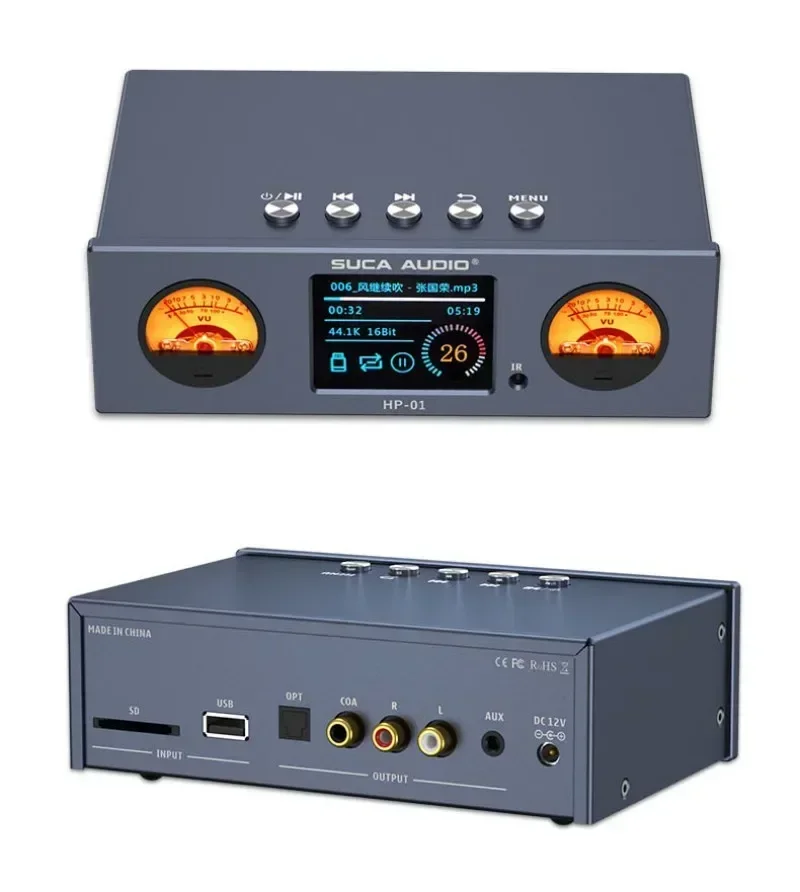 HiFi USB SD DSD 192KHz 24Bit VU Level Meter Lossless MP3 Music Digital Player Coaxial Optical DTS Decoding Preamplifier
HiFi USB SD DSD 192KHz 24Bit VU Level Meter Lossless MP3 Music Digital Player Coaxial Optical DTS Decoding Preamplifier