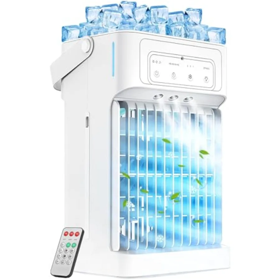 Portable air conditioner for bedroom use, ABS plastic material, white color, 3-speed cooling with 3 mist settings and 40oz tank
Portable air conditioner for bedroom use, ABS plastic material, white color, 3-speed cooling with 3 mist settings and 40oz tank