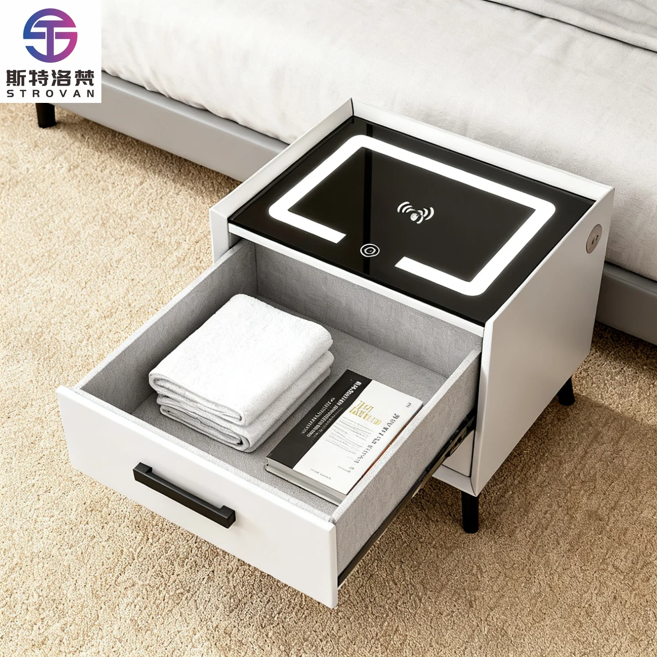 Modern Solid Wood Smart Adjustable Height Bedside Table Leather Rock Board Whole Set Bedroom Storage Cabinet Apartment Living
Modern Solid Wood Smart Adjustable Height Bedside Table Leather Rock Board Whole Set Bedroom Storage Cabinet Apartment Living