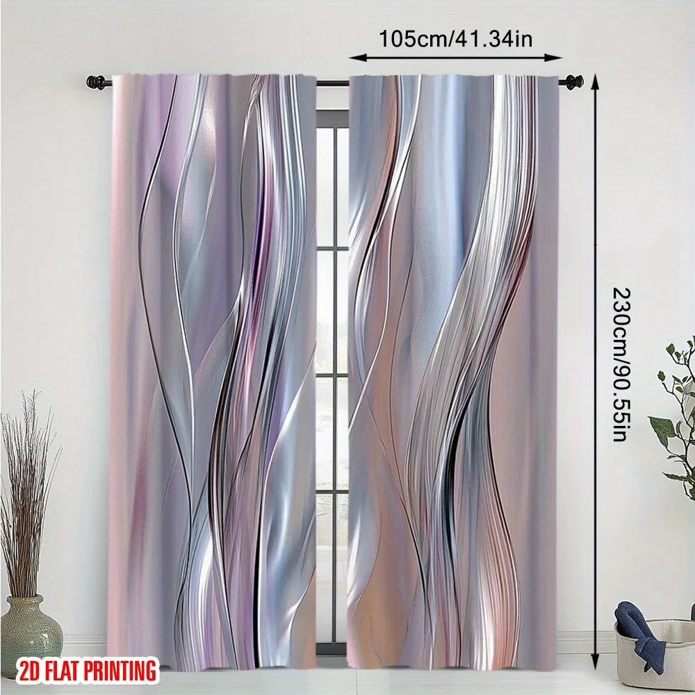 2D 2pcs Purple Silver Wave Curtains Abstract Fluid Art Drape Bedroom Modern Decor Metallic Sheen Window Treatment Stylish Panels
2D 2pcs Purple Silver Wave Curtains Abstract Fluid Art Drape Bedroom Modern Decor Metallic Sheen Window Treatment Stylish Panels