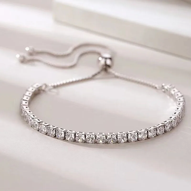 New 925 Sterling Silver Bracelet Personality Charm Simple Shiny Zircon Bracelet Birthday Gift for Women's Exquisite Jewelry
New 925 Sterling Silver Bracelet Personality Charm Simple Shiny Zircon Bracelet Birthday Gift for Women's Exquisite Jewelry