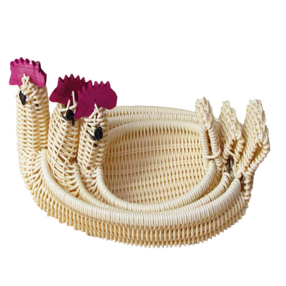 3pcs Imitated Rattan Woven Cartoon Chick Design Storage Basket For Household Kitchen Bathroom Hotel Use Multi-Purpose 
3pcs Imitated Rattan Woven Cartoon Chick Design Storage Basket For Household Kitchen Bathroom Hotel Use Multi-Purpose