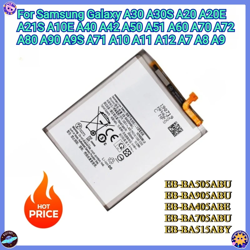 New Battery For Samsung Galaxy A30 A30S A20 A20E A21S A10E A40 A42 A50 A51 A60 A70 A72 A80 A90 A9S A71 A10 A11 A12 A7 A8 A9 
New Battery For Samsung Galaxy A30 A30S A20 A20E A21S A10E A40 A42 A50 A51 A60 A70 A72 A80 A90 A9S A71 A10 A11 A12 A7 A8 A9