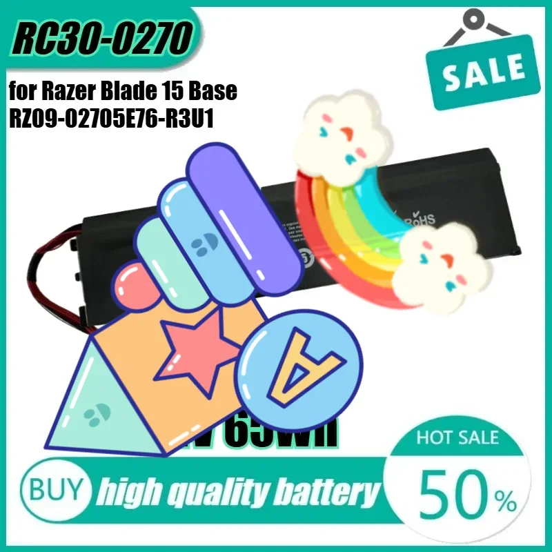 15.4V 65Wh RC30-0270 Laptop Battery for Razer Blade 15 Base RZ09-02705E76-R3U1 RZ09-03006
15.4V 65Wh RC30-0270 Laptop Battery for Razer Blade 15 Base RZ09-02705E76-R3U1 RZ09-03006