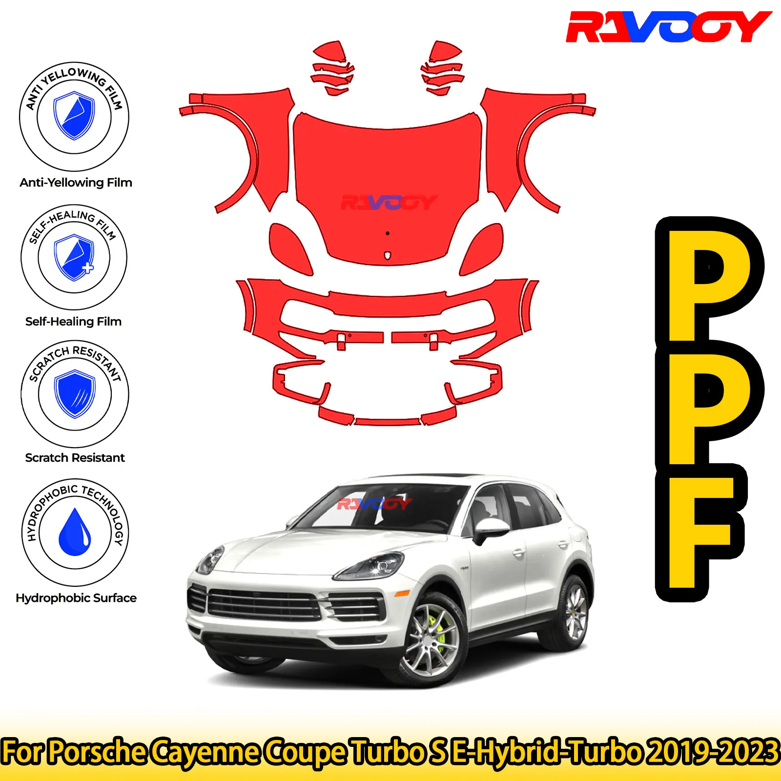 For Porsche Cayenne Coupe Turbo S E-Hybrid-Turbo 2019-2023 Glossy Matte Black Precut front PPF Kit Paint Protection Film
For Porsche Cayenne Coupe Turbo S E-Hybrid-Turbo 2019-2023 Glossy Matte Black Precut front PPF Kit Paint Protection Film