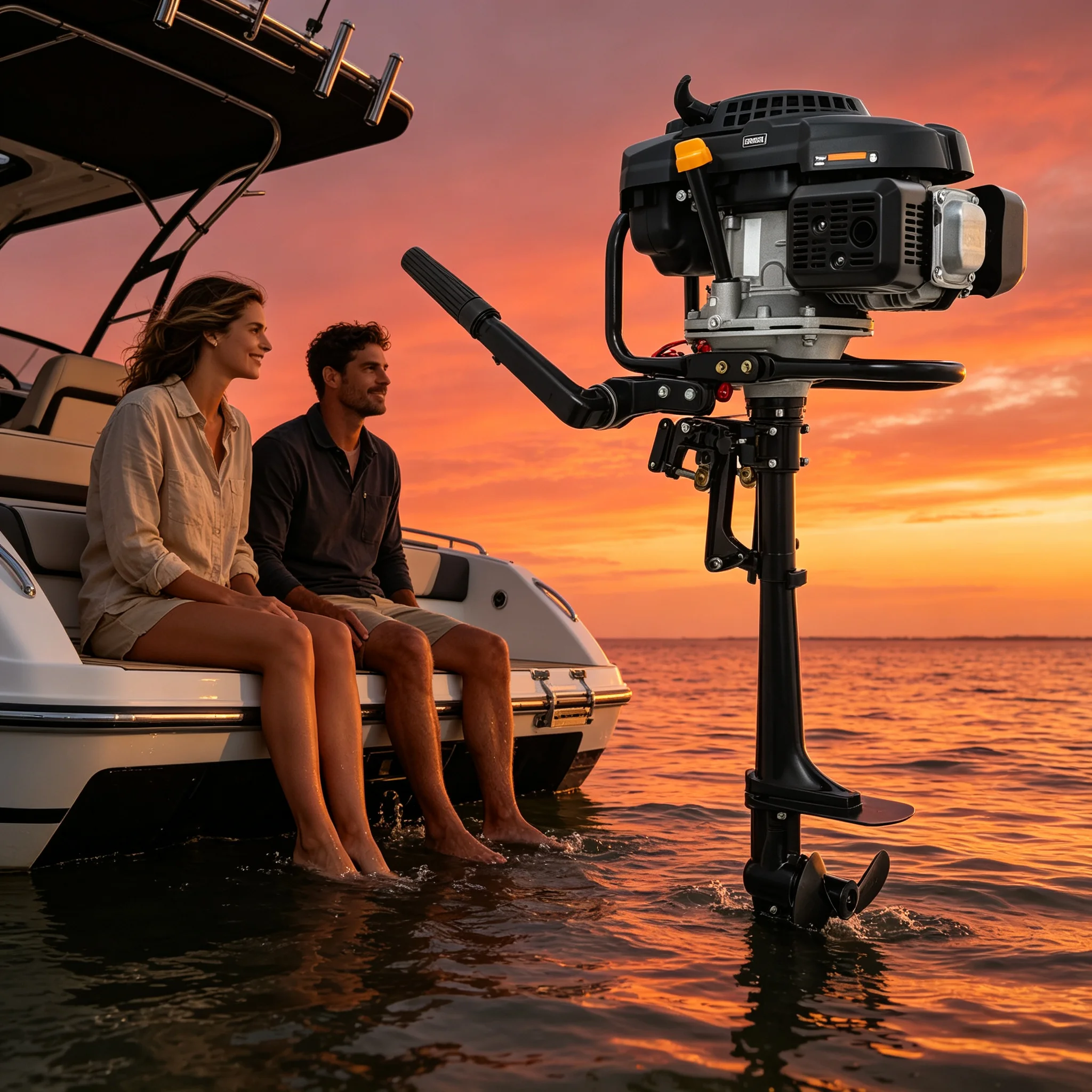 Outboard Motor 4 Stroke Outboard Motor Outboard Boat Engine Air Cooled 224cc Engine CDI Ignition 360 rotation 0.34-0.4 Gallons Fuel Tank for Inflatable Boat Dinghy
Outboard Motor 4 Stroke Outboard Motor Outboard Boat Engine Air Cooled 224cc Engine CDI Ignition 360 rotation 0.34-0.4 Gallons Fuel Tank for Inflatable Boat Dinghy