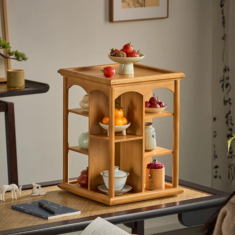Desktop rotating storage rack, tea rack, wooden high-end trinket storage box, tea table, purple clay pot shelf display rack
Desktop rotating storage rack, tea rack, wooden high-end trinket storage box, tea table, purple clay pot shelf display rack