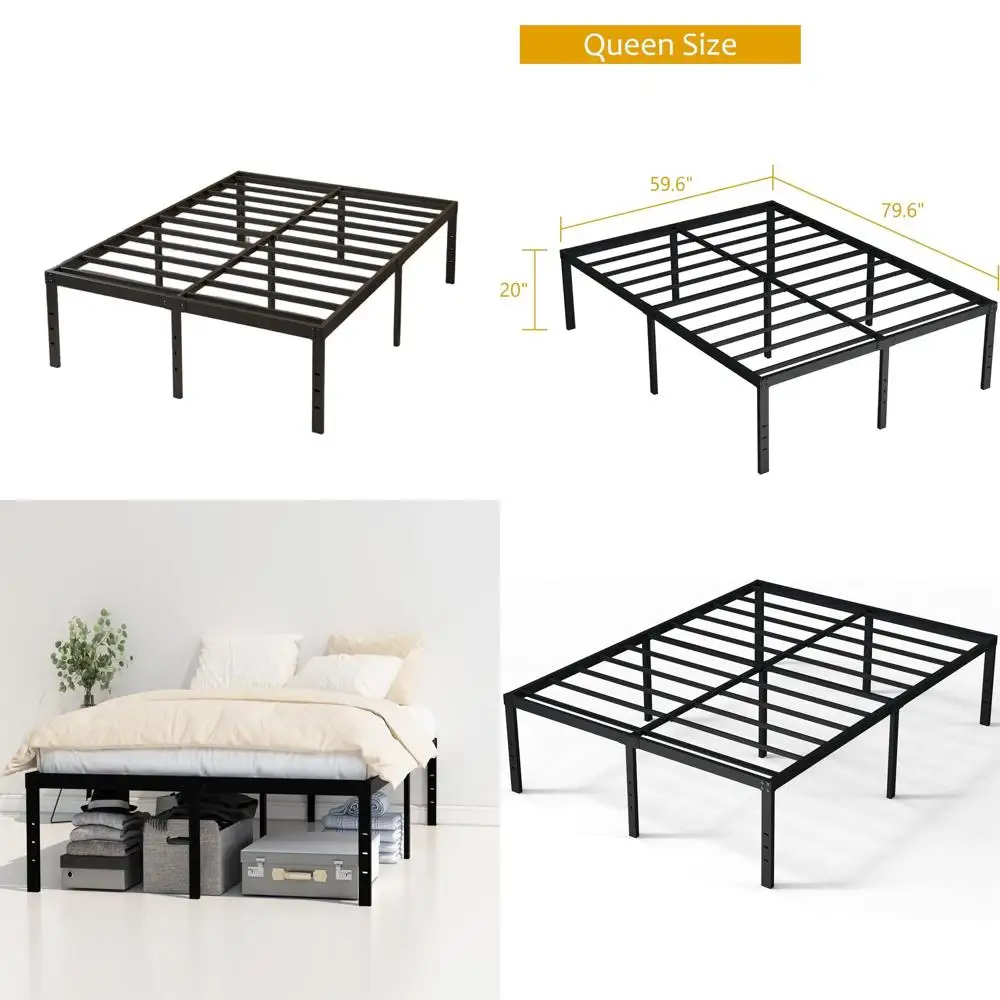 Sturdy 20 Metal Queen Bed Frame, No Box Spring Required, Supports 3000 lbs, Simple Assembly, Silent, Black
Sturdy 20 Metal Queen Bed Frame, No Box Spring Required, Supports 3000 lbs, Simple Assembly, Silent, Black